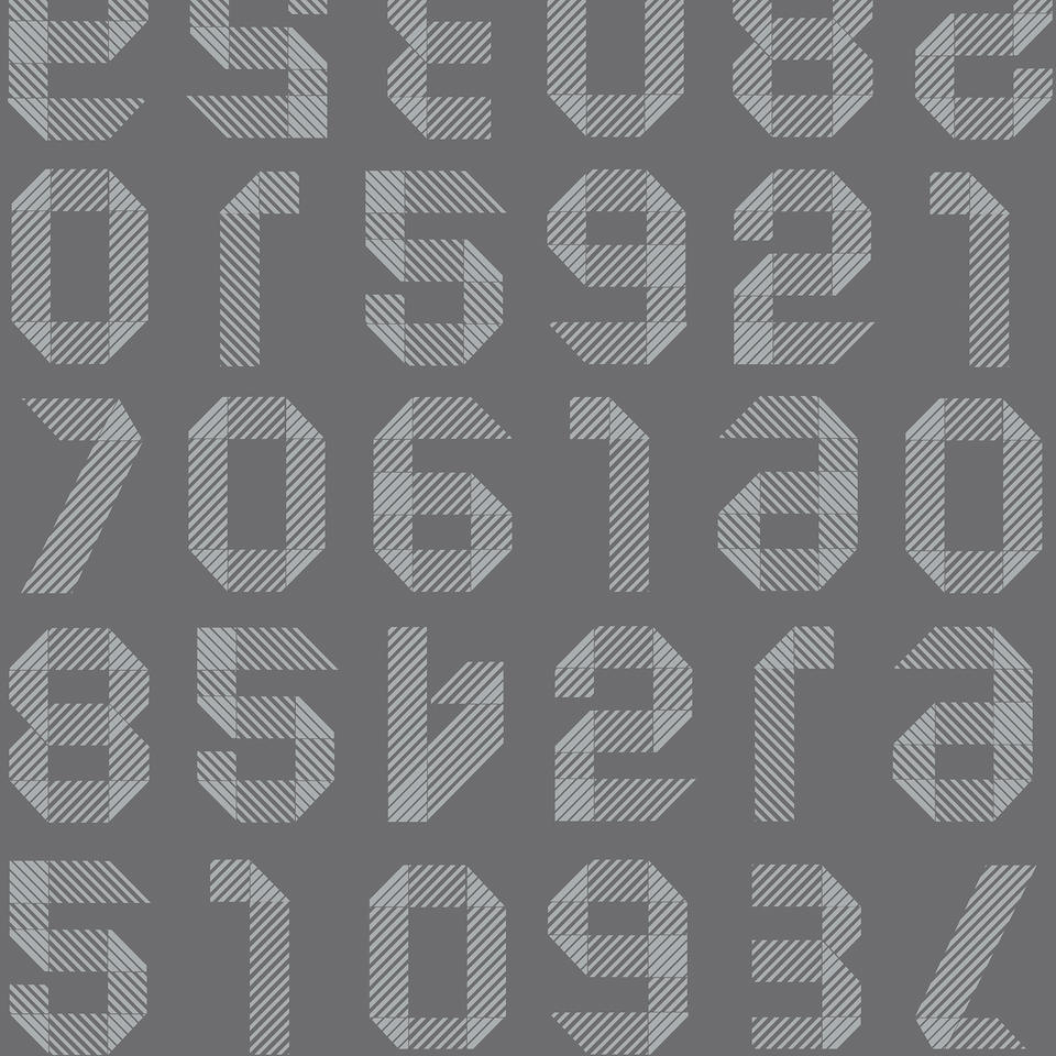 Origami Numbers DARK GREY