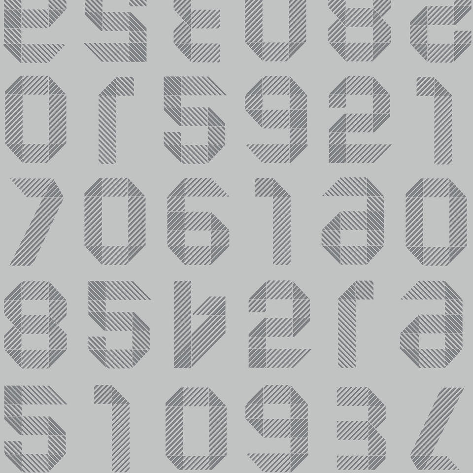 Origami Numbers LIGHT GREY